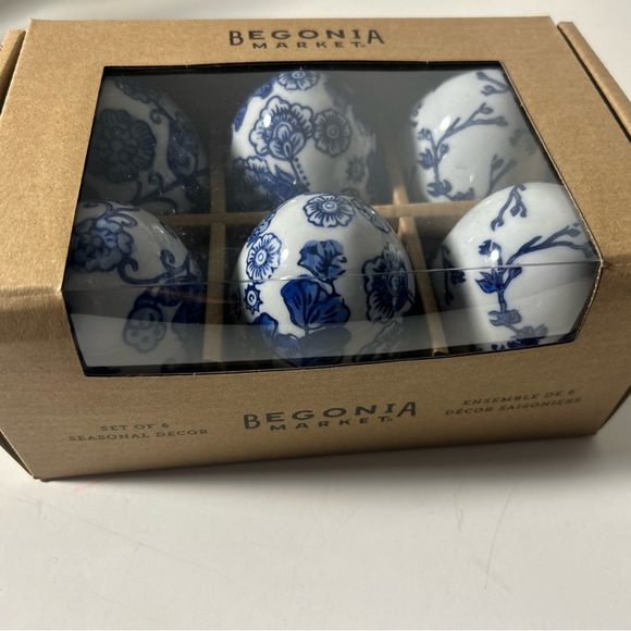 Begonia Market Blue and White Decorative Easter Spring Eggs Bowl filler Summer - Picture 3 of 16